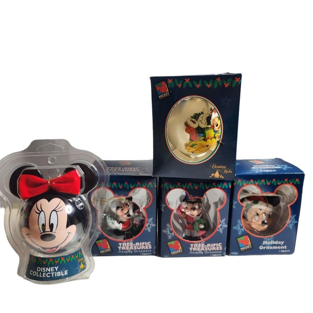 Mickey Unlimited Enesco Tree-rific Treasures Disney Christmas Ornament Lot